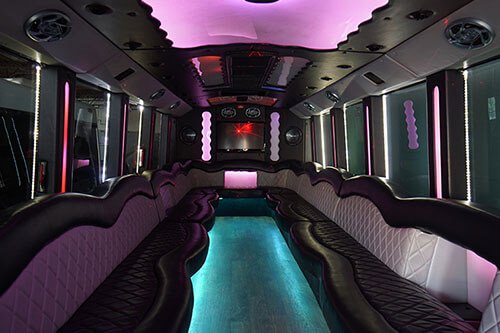 party bus with changing color lights