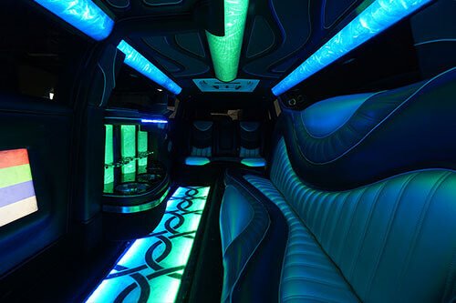 colorful limo interior