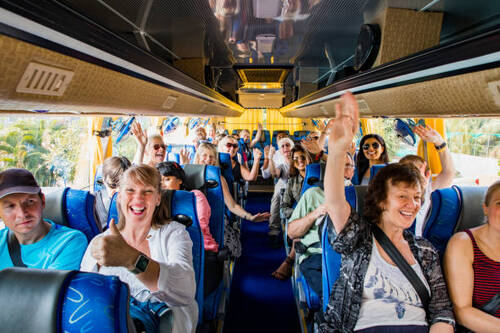 shuttle bus for a group trip